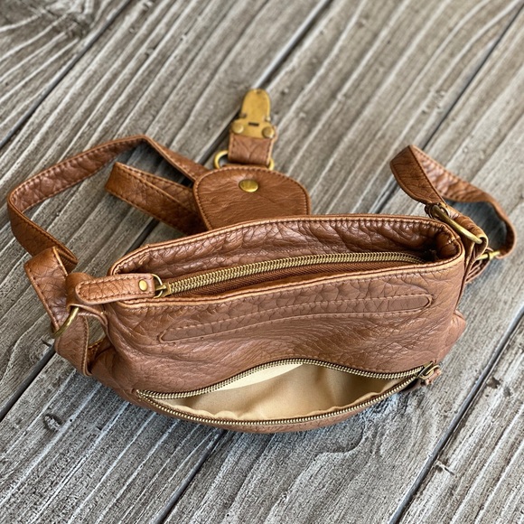 Butter Soft Cognac Bobo Crossbody Satchel Bag - Picture 8 of 10